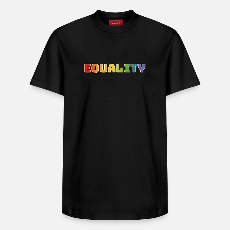 Regenbogen CSD Shirt equality 1 weiss - Relaxed Unisex Supima Cotton T-Shirt – von SPREAD - Schwarz
