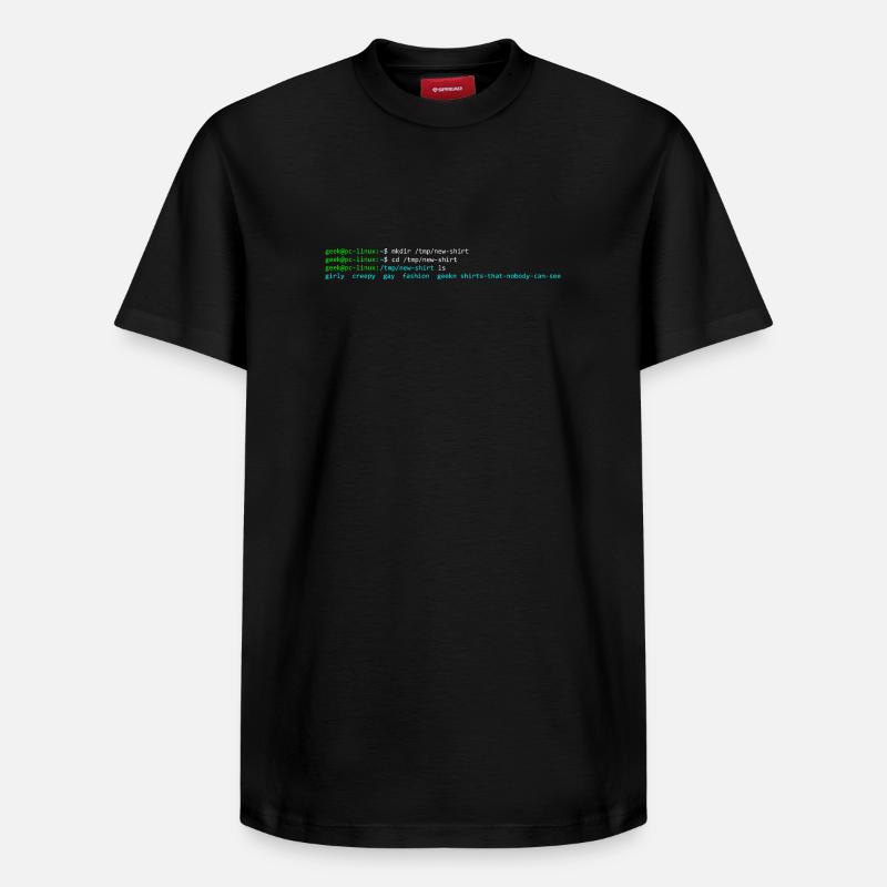 terminal linux - T-shirt unisexe décontracté en coton Supima – de SPREAD - noir