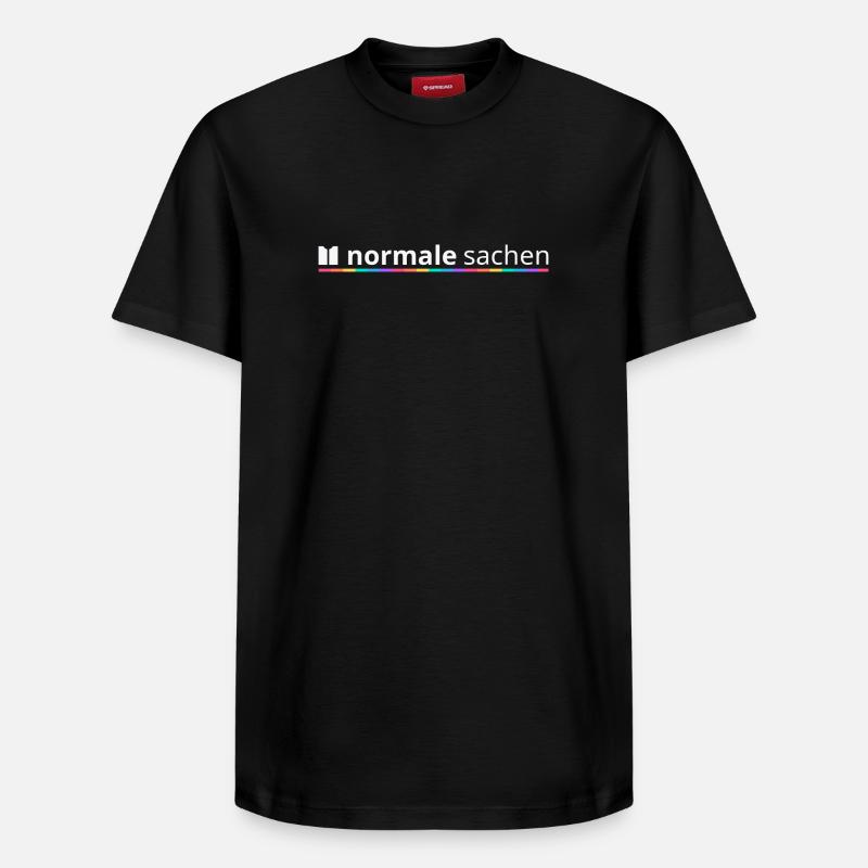 Normal Sachen Logo Regenbogen - Relaxed Unisex Supima Cotton T-Shirt – von SPREAD - Schwarz