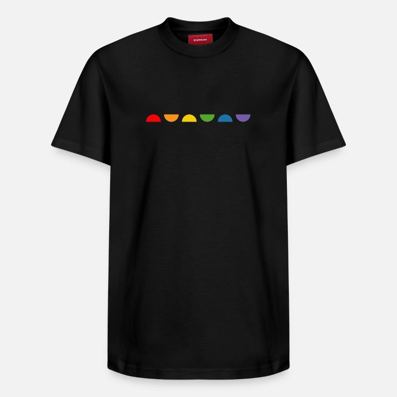 Demi-cercle arc-en-ciel - T-shirt unisexe décontracté en coton Supima – de SPREAD - noir