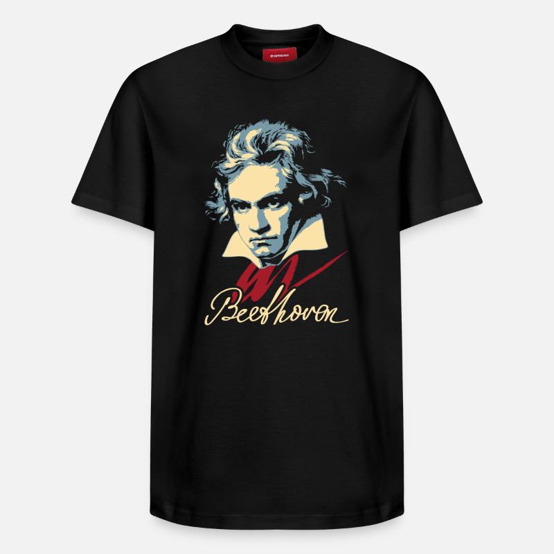 Beethoven (sombre) - T-shirt unisexe décontracté en coton Supima – de SPREAD - noir