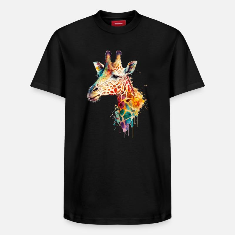 Girafe - T-shirt unisexe décontracté en coton Supima – de SPREAD - noir