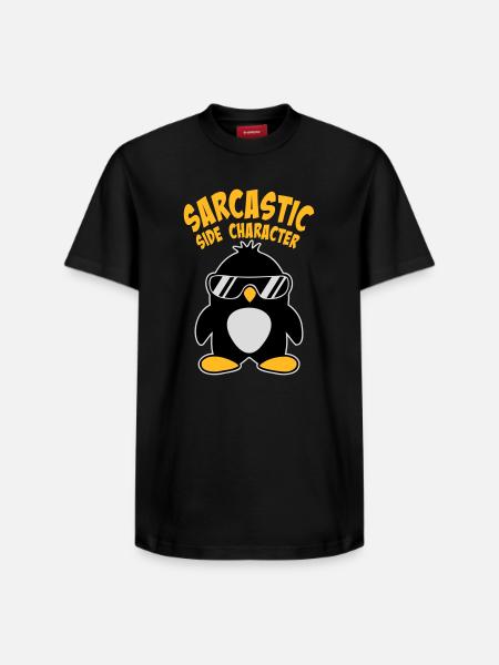 Penguin Sarcastic Side Character Sunglasses Logo - Relaxed Unisex Supima Cotton T-Shirt – by SPREAD - black