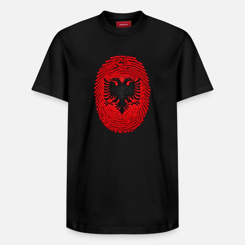 Drapeau ADN d’Albanie Drapeau - T-shirt unisexe décontracté en coton Supima – de SPREAD - noir