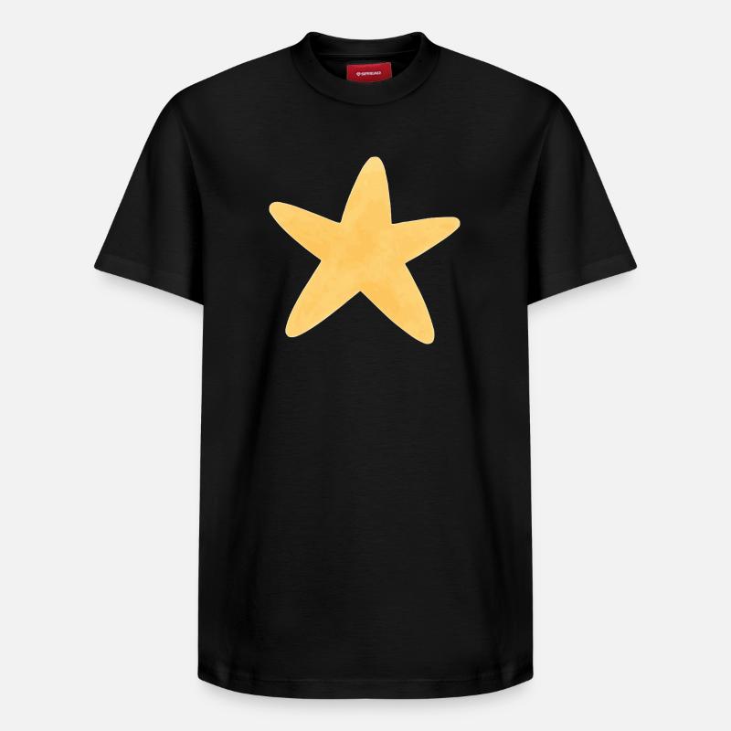 Étoile dorée à l’aquarelle - T-shirt unisexe décontracté en coton Supima – de SPREAD - noir