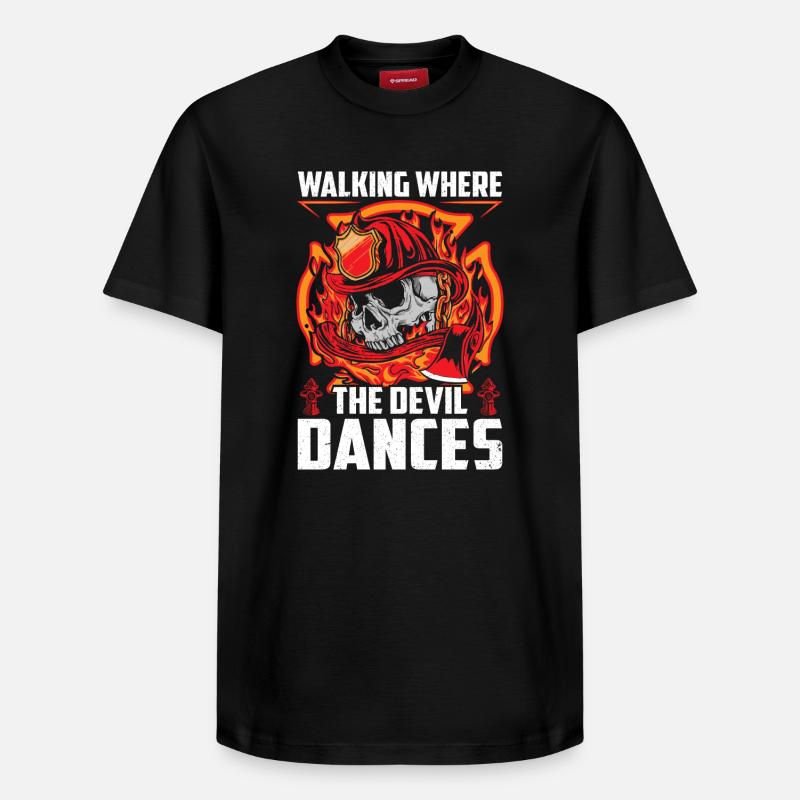 pompiers - T-shirt unisexe décontracté en coton Supima – de SPREAD - noir