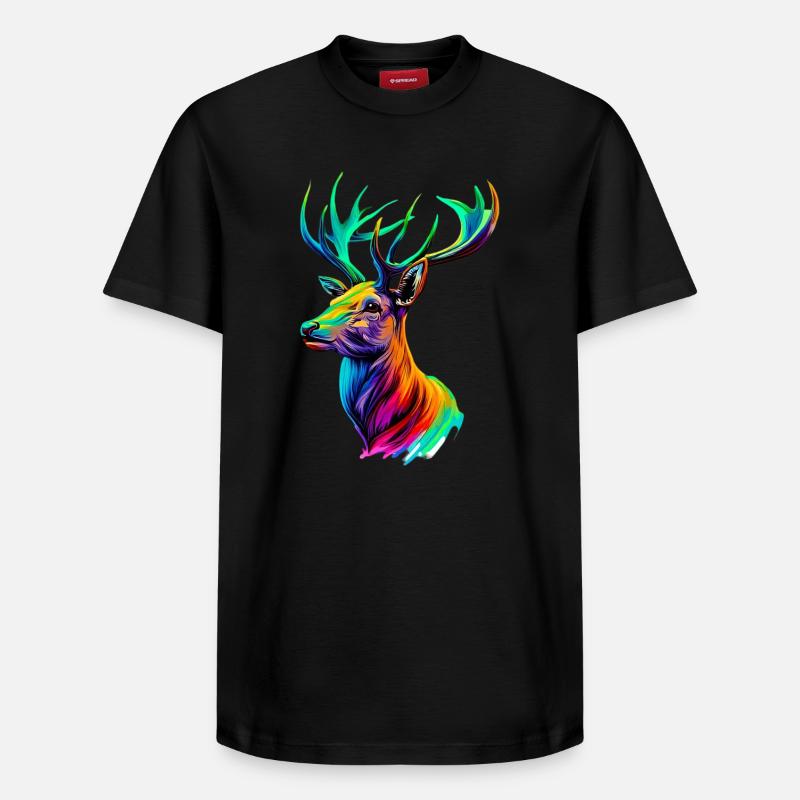 Cerf - T-shirt unisexe décontracté en coton Supima – de SPREAD - noir