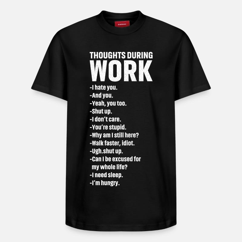 pensées pendant le travail - T-shirt unisexe décontracté en coton Supima – de SPREAD - noir
