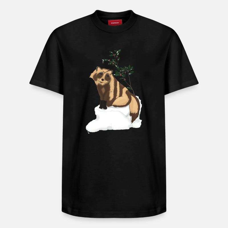 Tanuki sous le gui - T-shirt unisexe décontracté en coton Supima – de SPREAD - noir