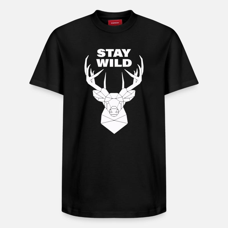 Restez sauvage - T-shirt unisexe décontracté en coton Supima – de SPREAD - noir
