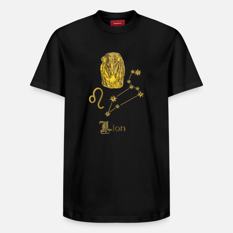Sternzeichen Löwe 3D, gold - Relaxed Unisex Supima Cotton T-Shirt – von SPREAD - Schwarz