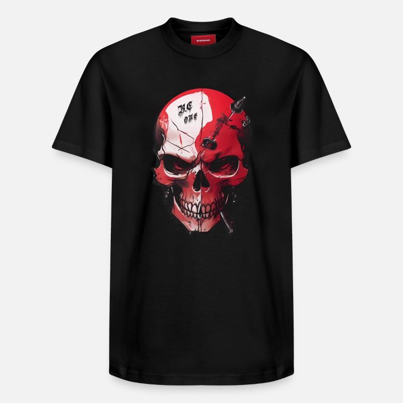 Crâne avec mauvais œil - T-shirt unisexe décontracté en coton Supima – de SPREAD - noir