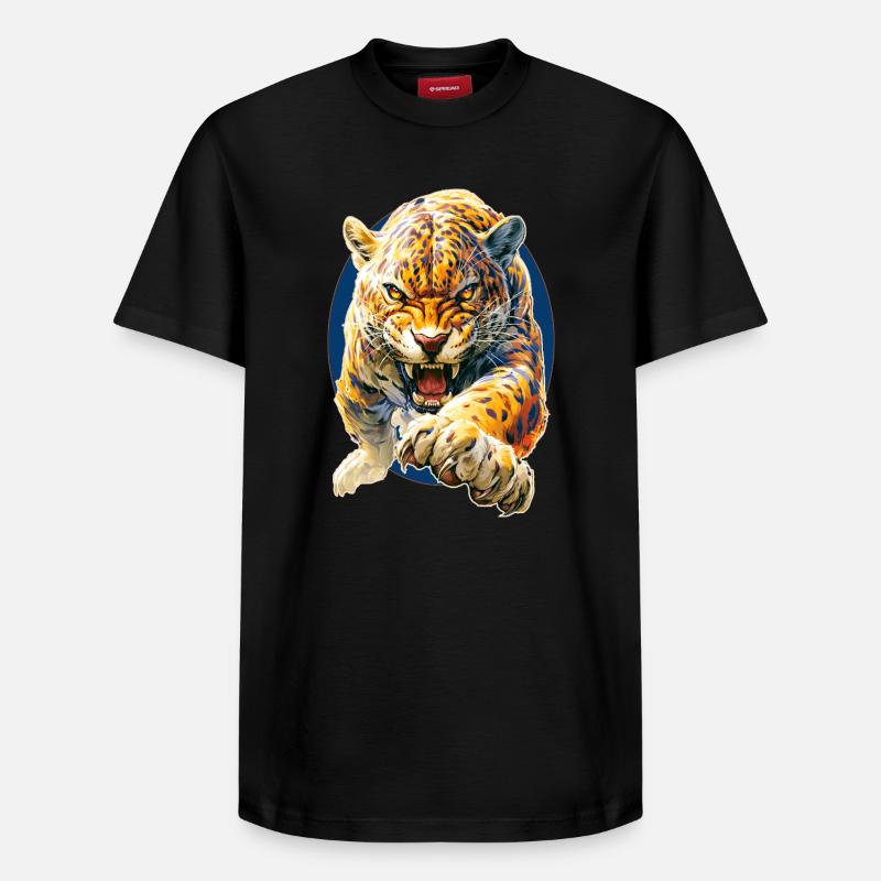 Léopard - T-shirt unisexe décontracté en coton Supima – de SPREAD - noir