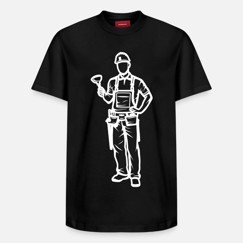 Plombier - T-shirt unisexe décontracté en coton Supima – de SPREAD - noir