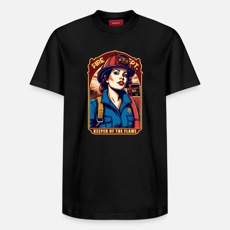 Femme Pompier - T-shirt unisexe décontracté en coton Supima – de SPREAD - noir