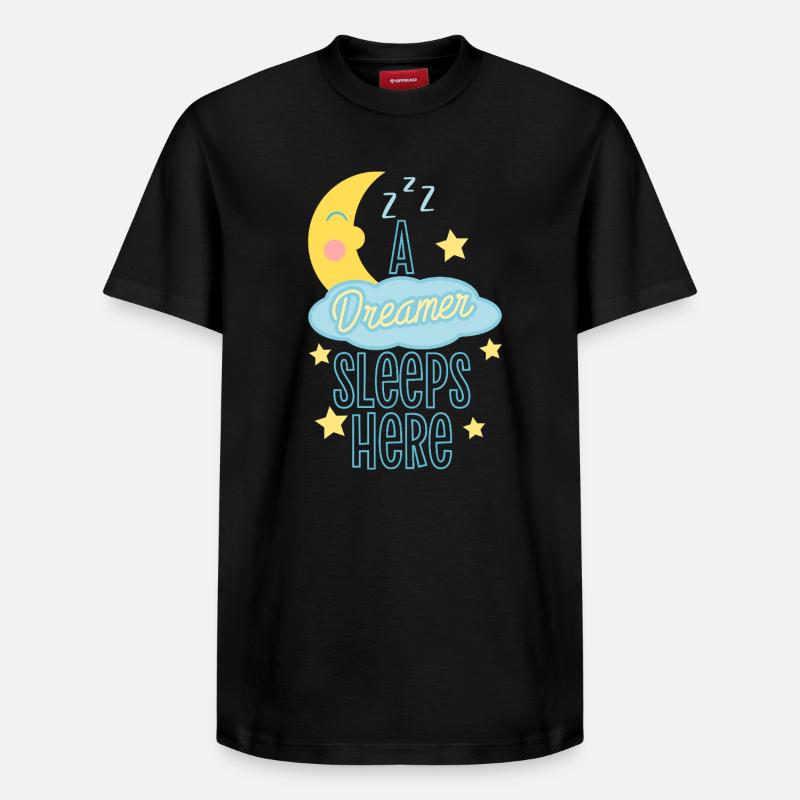Schlafender Träumer Astronaut Design - Relaxed Unisex Supima Cotton T-Shirt – von SPREAD - Schwarz
