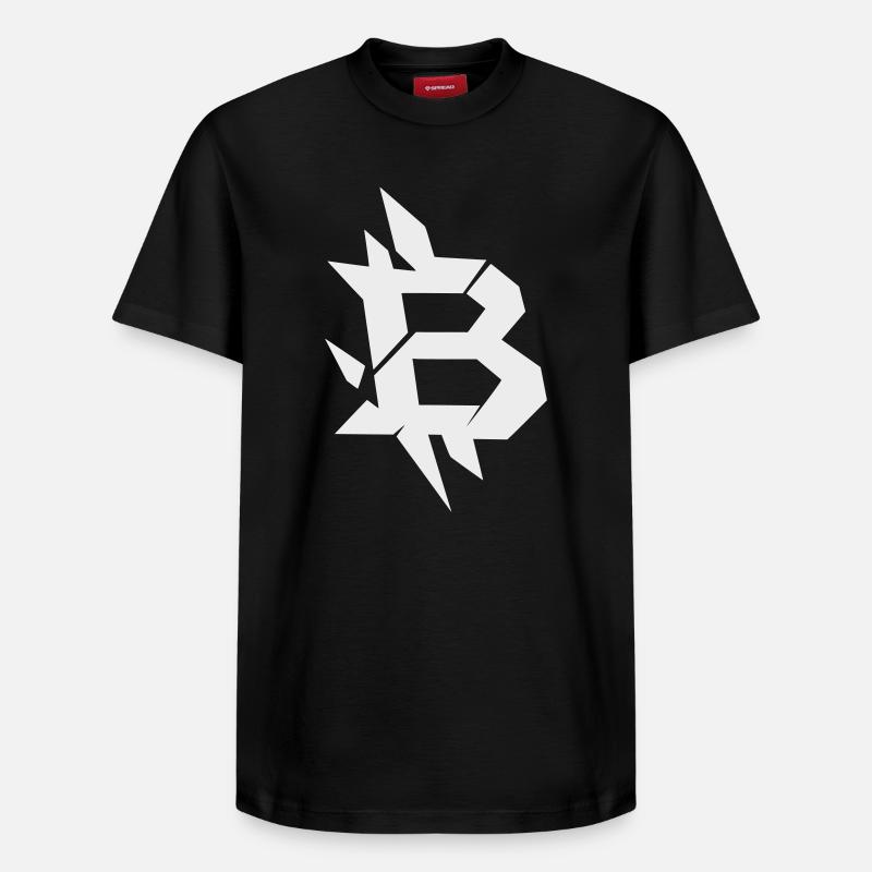 Bitcoin B angular design - Relaxed Unisex Supima Cotton T-Shirt – by SPREAD - black