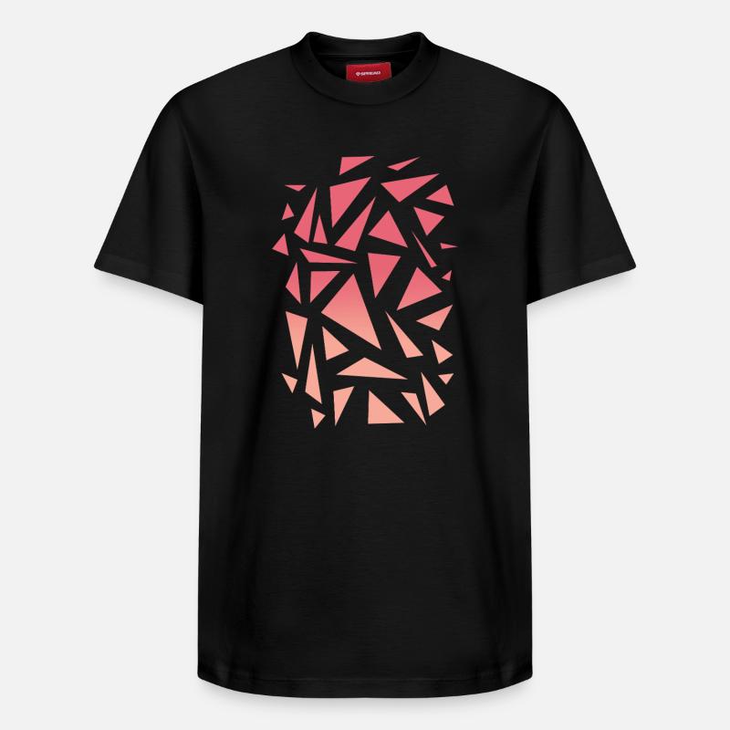 Triangle Pattern - Pink Gradient - Relaxed Unisex Supima Cotton T-Shirt – by SPREAD - black