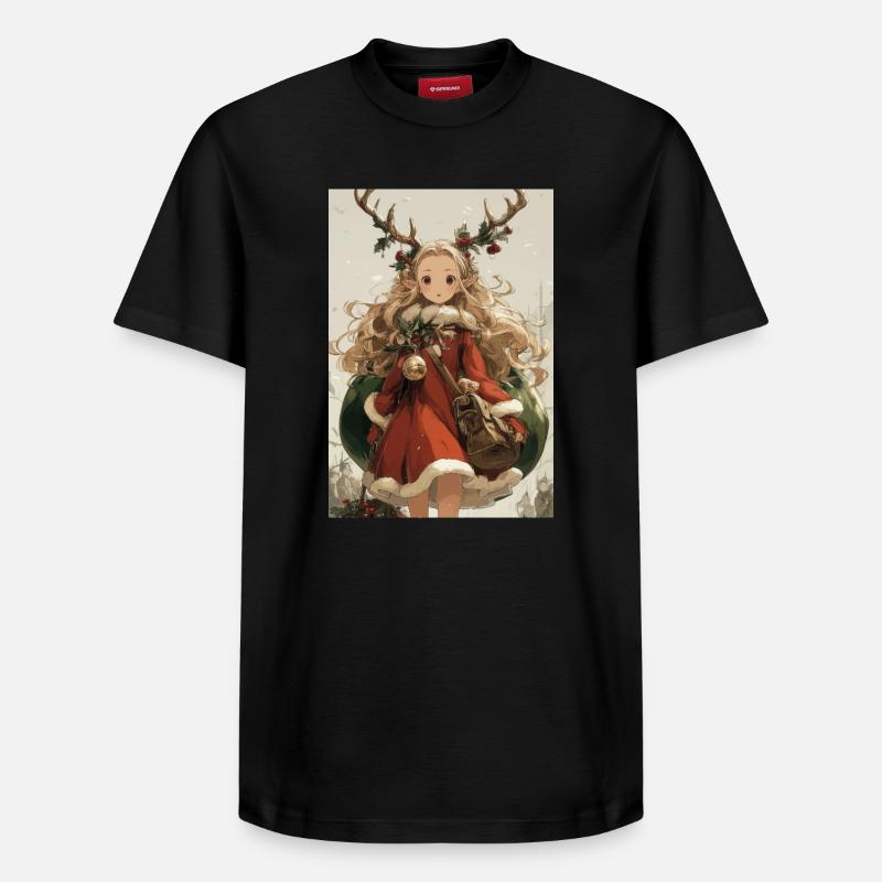 Elfe Cerf Noël - T-shirt unisexe décontracté en coton Supima – de SPREAD - noir