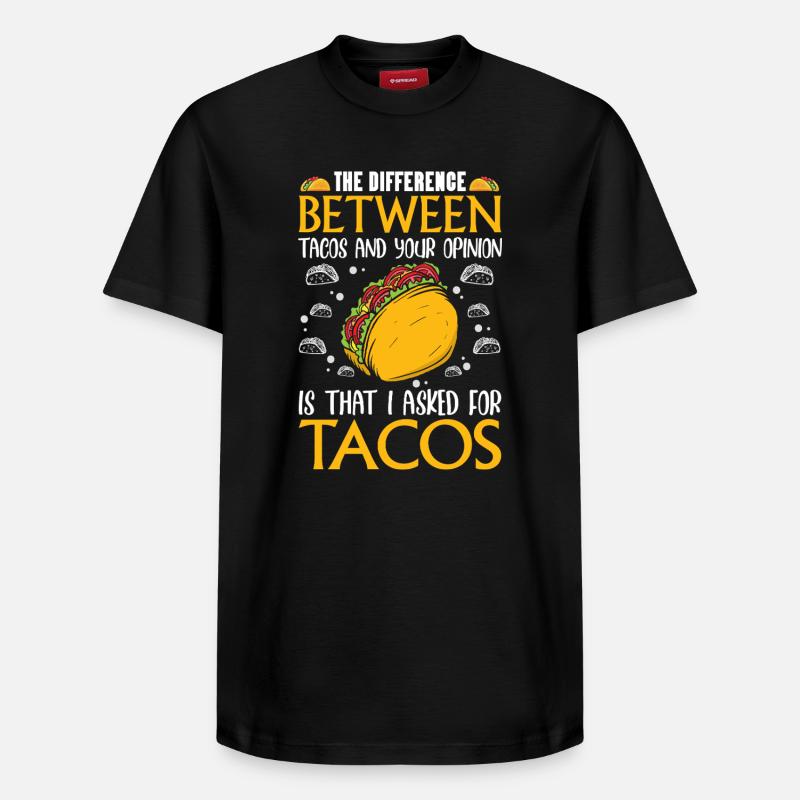 The Difference between tacos - Relaxed Unisex Supima Cotton T-Shirt – von SPREAD - Schwarz