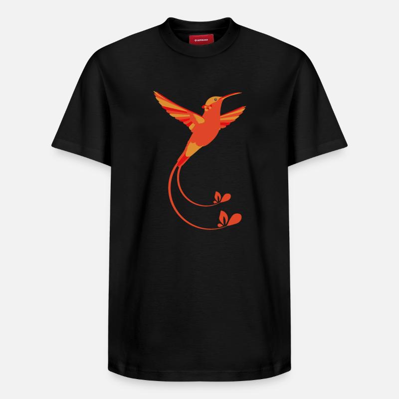 Couleurs de feu colibri - T-shirt unisexe décontracté en coton Supima – de SPREAD - noir