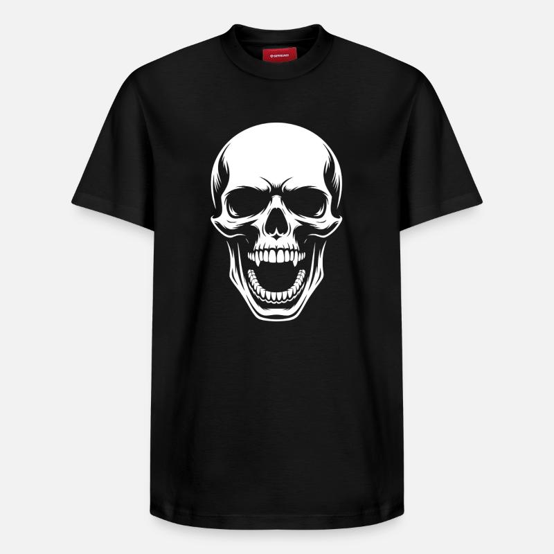 Silhouette du crâne - T-shirt unisexe décontracté en coton Supima – de SPREAD - noir
