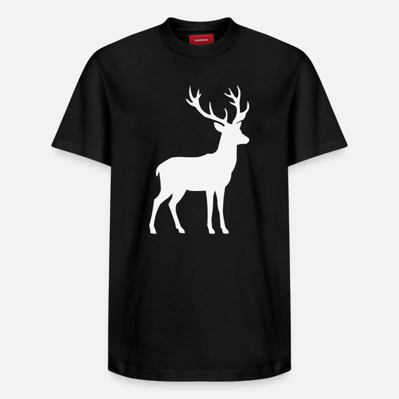 Silhouette de cerf - T-shirt unisexe décontracté en coton Supima – de SPREAD - noir