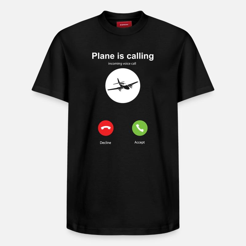 Mon avion appelle - T-shirt unisexe décontracté en coton Supima – de SPREAD - noir