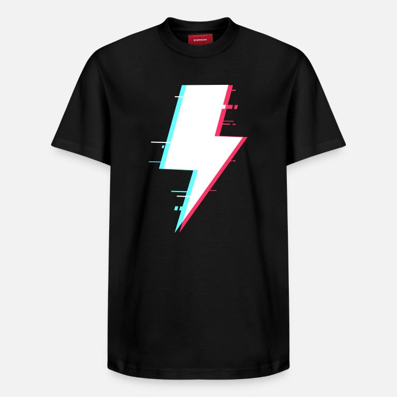 Blitzstil Retro Digitale Beleuchtung - Relaxed Unisex Supima Cotton T-Shirt – von SPREAD - Schwarz