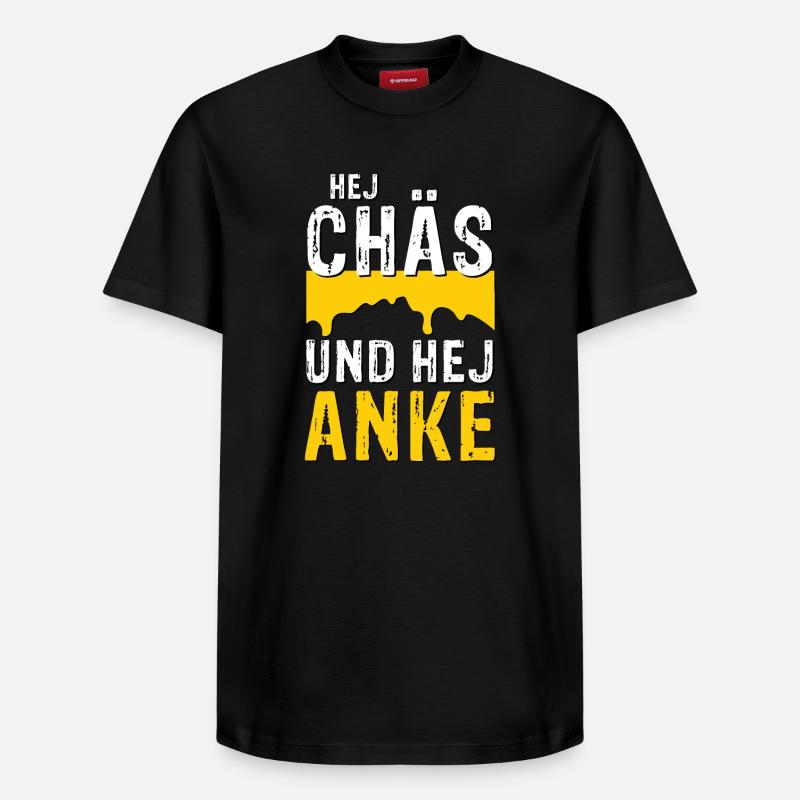 Hej Chäs und hej Anke - Relaxed Unisex Supima Cotton T-Shirt – von SPREAD - Schwarz