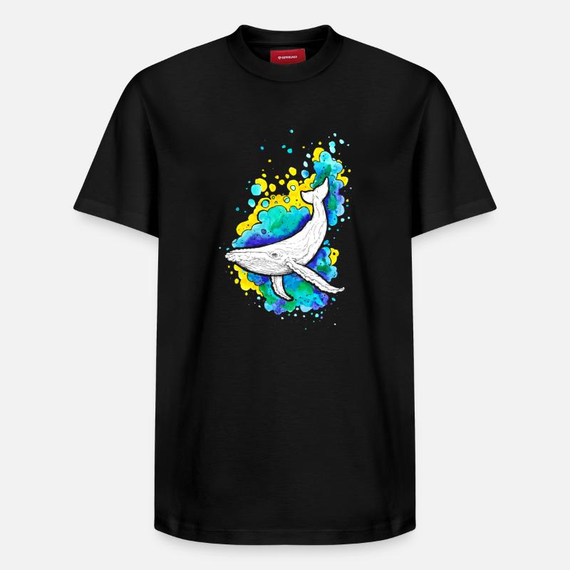 Buckelwal - Relaxed Unisex Supima Cotton T-Shirt – von SPREAD - Schwarz