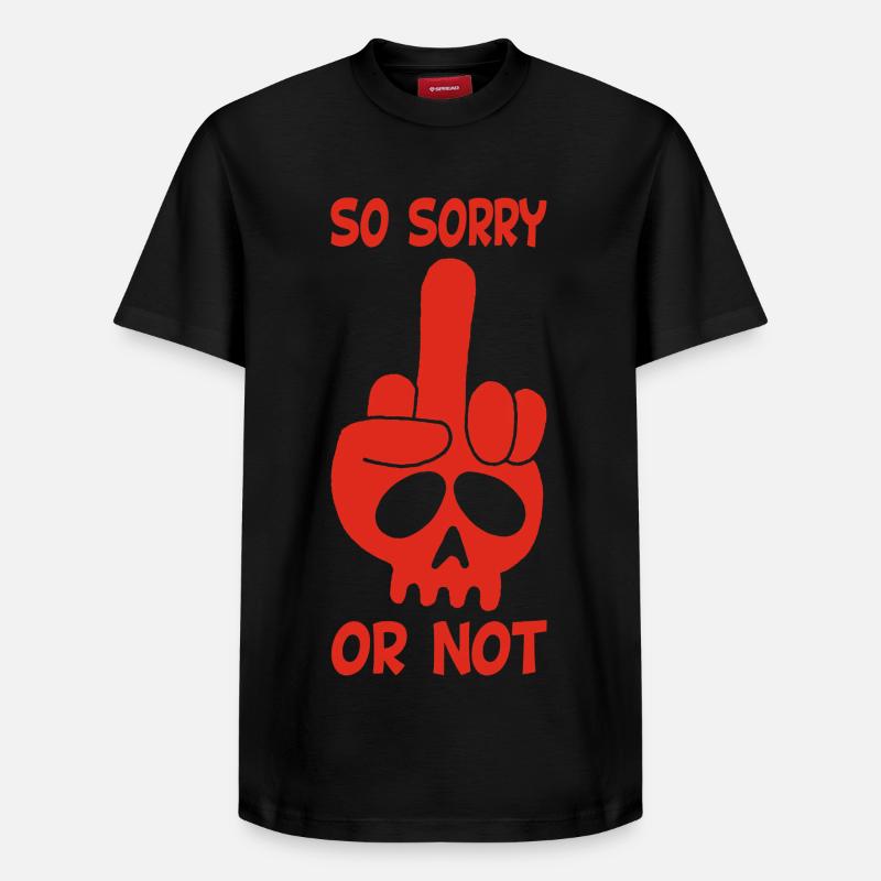Crâne rouge impoli - T-shirt unisexe décontracté en coton Supima – de SPREAD - noir
