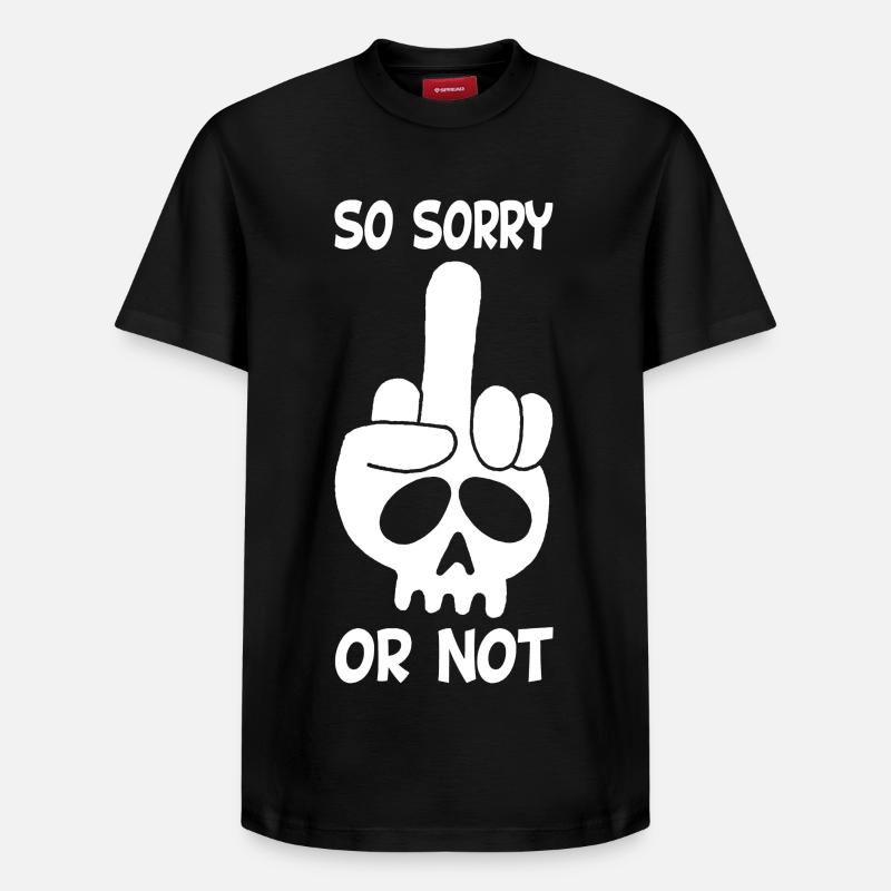 Crâne blanc impoli - T-shirt unisexe décontracté en coton Supima – de SPREAD - noir