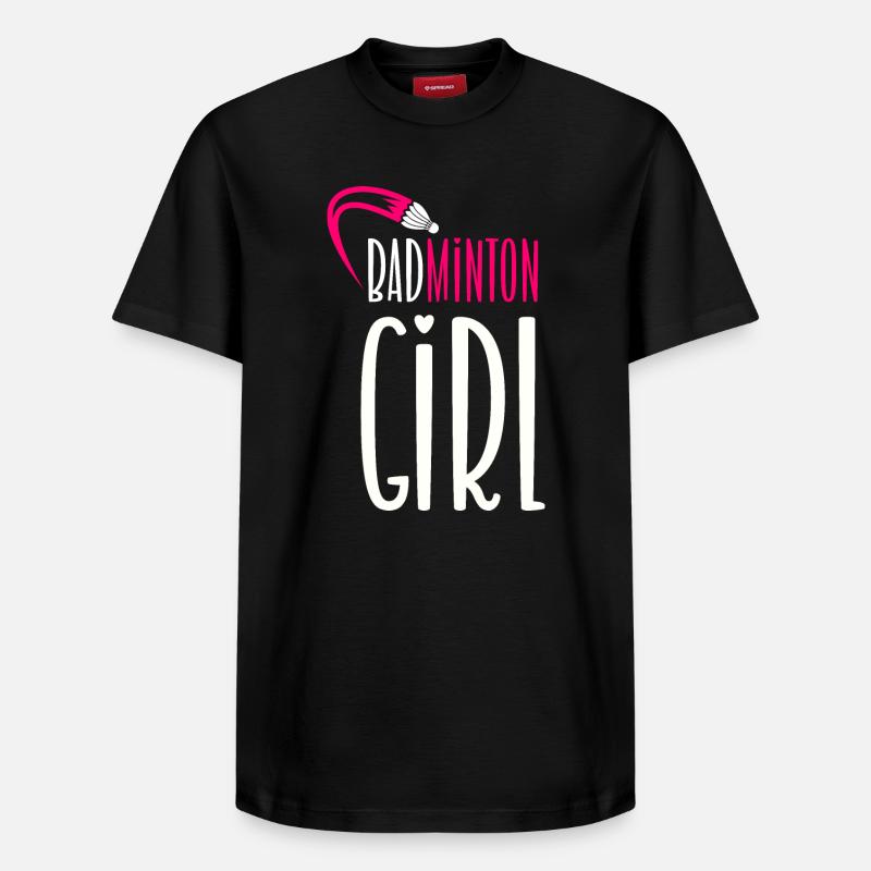 Badminton Mädchen - Relaxed Unisex Supima Cotton T-Shirt – von SPREAD - Schwarz