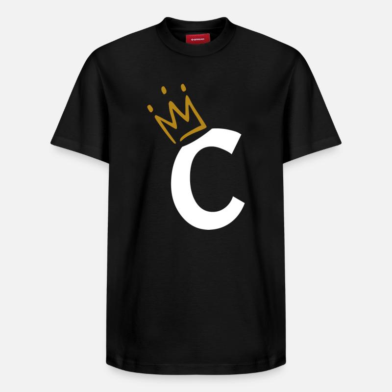 Lettre C - initiale lettre C - T-shirt unisexe décontracté en coton Supima – de SPREAD - noir