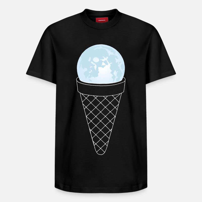 Crème glacée de la Lune - T-shirt unisexe décontracté en coton Supima – de SPREAD - noir