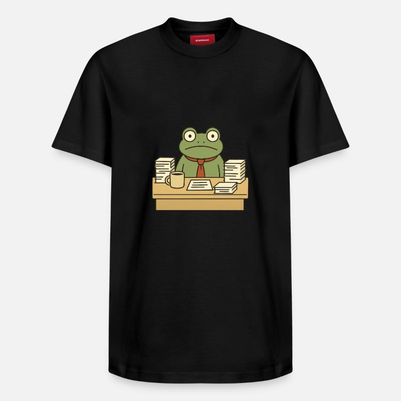 Business-Frosch - Relaxed Unisex Supima Cotton T-Shirt – von SPREAD - Schwarz