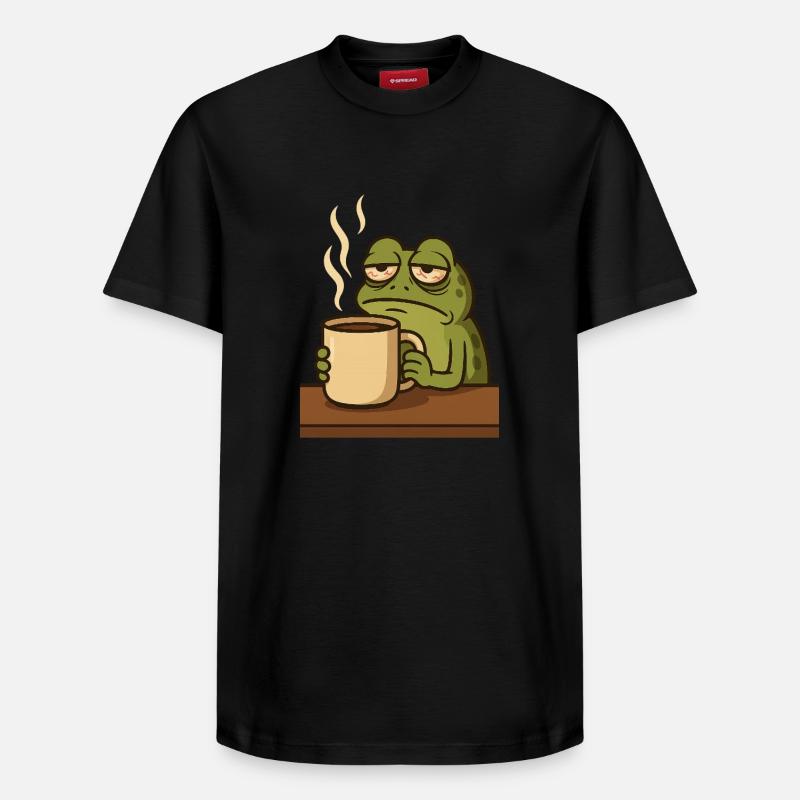 Frosch mit Kaffee - Relaxed Unisex Supima Cotton T-Shirt – von SPREAD - Schwarz
