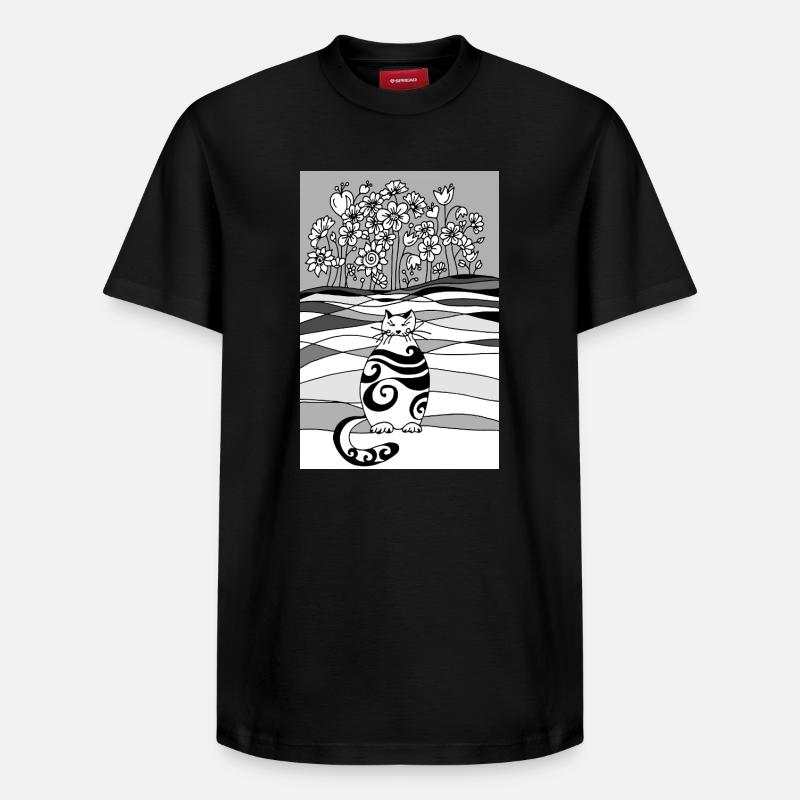 chat - T-shirt unisexe décontracté en coton Supima – de SPREAD - noir