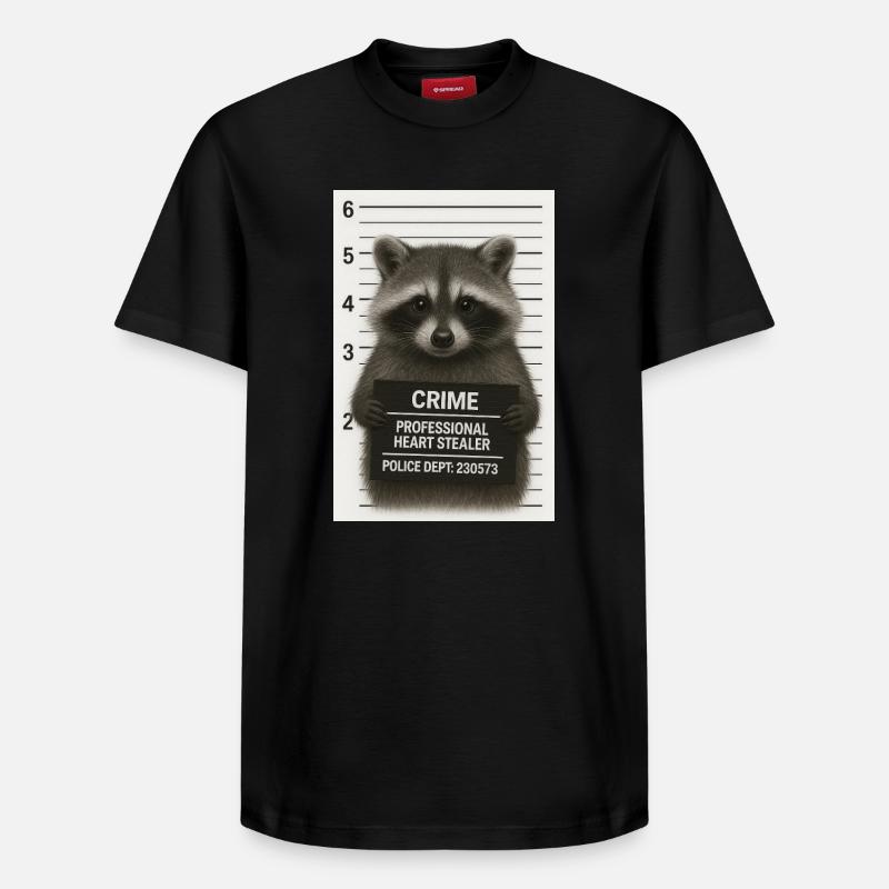Waschbär – Herzklau mit System - Relaxed Unisex Supima Cotton T-Shirt – von SPREAD - Schwarz