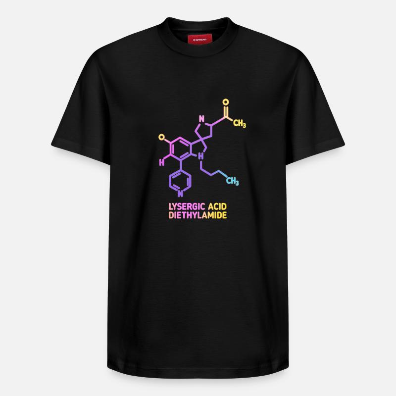 Psychedelische Molekülkunst LSD - Relaxed Unisex Supima Cotton T-Shirt – von SPREAD - Schwarz