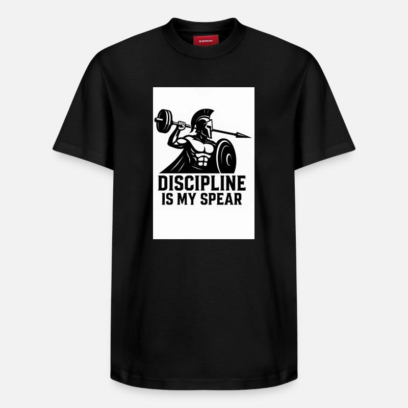 Discipline spartiate – Lance d’haltères - T-shirt unisexe décontracté en coton Supima – de SPREAD - noir