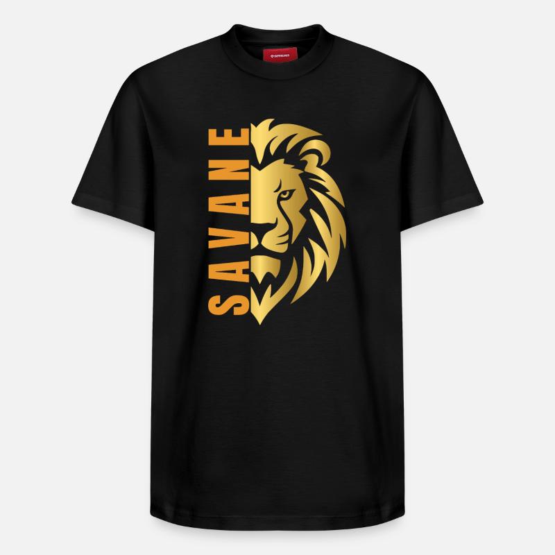 Lion doré  - T-shirt unisexe décontracté en coton Supima – de SPREAD - noir