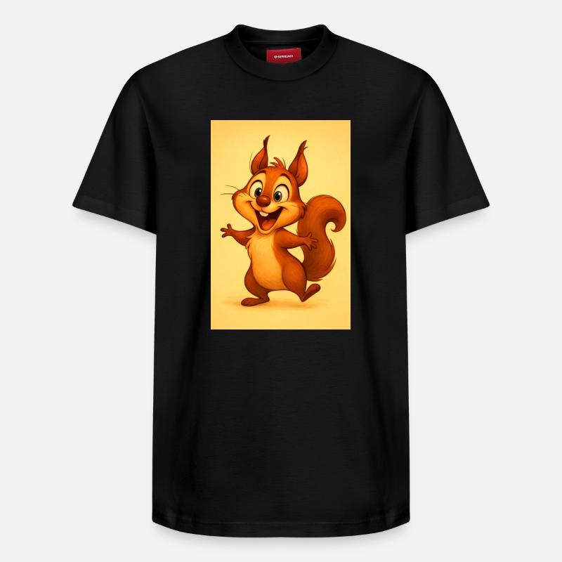 Sonneniges, verspieltes Eichhörnchen - Relaxed Unisex Supima Cotton T-Shirt – von SPREAD - Schwarz
