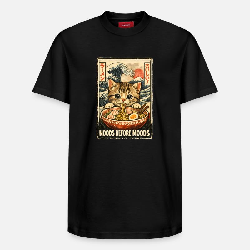 Maneki Neko Fortune Ramen - T-shirt unisexe décontracté en coton Supima – de SPREAD - noir