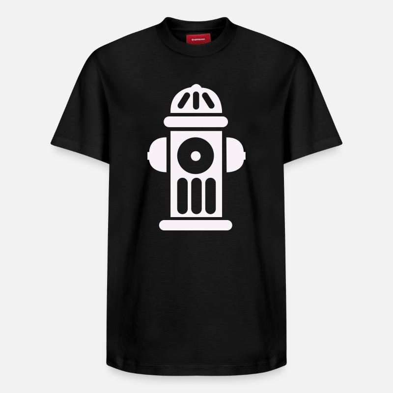 Feuerhydrant Silhouette Linienminimal - Relaxed Unisex Supima Cotton T-Shirt – von SPREAD - Schwarz