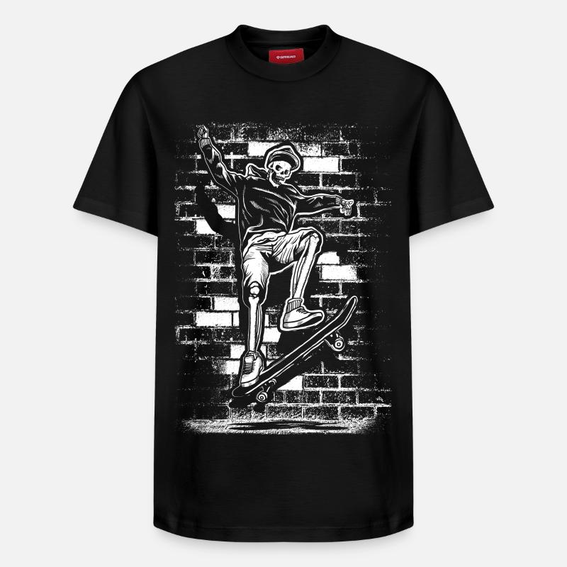 Skate | Skater | planche à roulette - T-shirt unisexe décontracté en coton Supima – de SPREAD - noir