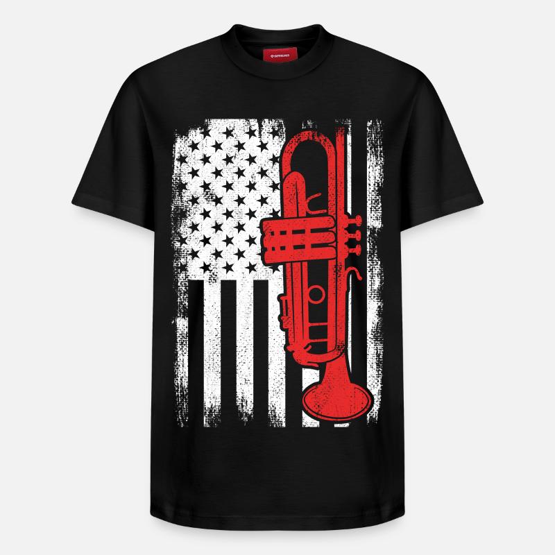 Drapeau Trumpet USA - T-shirt unisexe décontracté en coton Supima – de SPREAD - noir