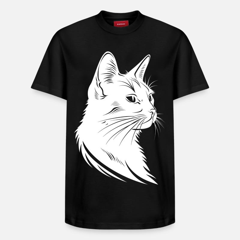 Croquis de chat - T-shirt unisexe décontracté en coton Supima – de SPREAD - noir