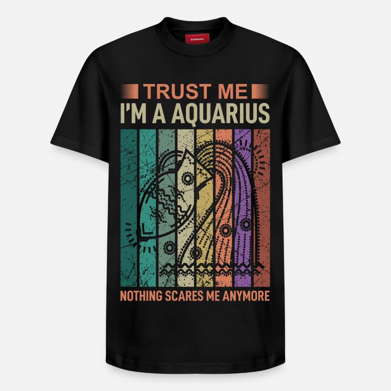 Signe du zodiaque Verseau - T-shirt unisexe décontracté en coton Supima – de SPREAD - noir
